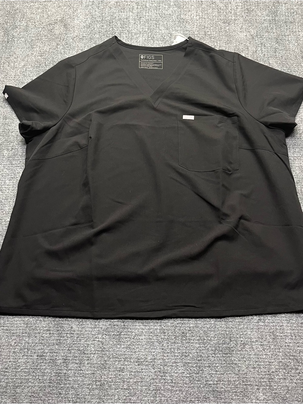 FIGS Scrub Top Womens 5XL Black Catarina One-Pocket V-Neck NWT 1SW100003